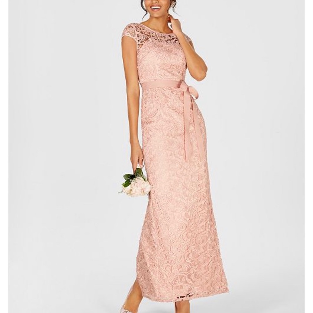 Adrianna Papell Cap-Sleeve Illusion Lace Gown - Picture 5 of 7